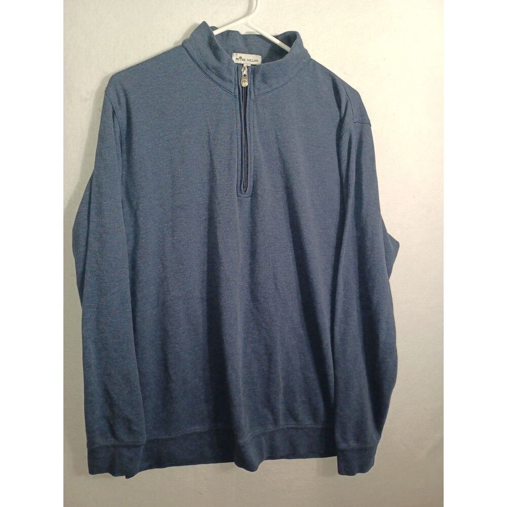 Peter Millar 1/4 Zip Jacket Mens Golf Mens XL Blue Golfer Casual Cotton